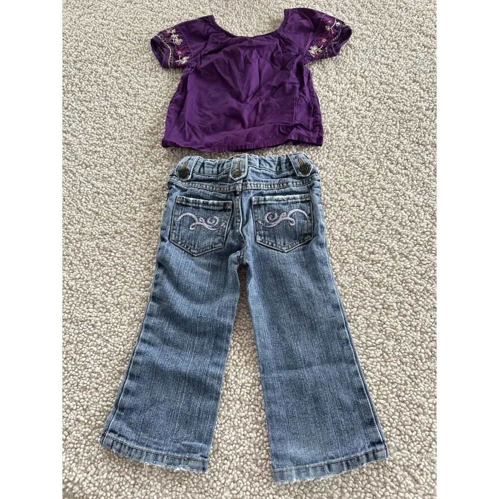 Vintage Cherokee Y2K Purple Outfit girl embroidered fairy 24 months VTG 90s